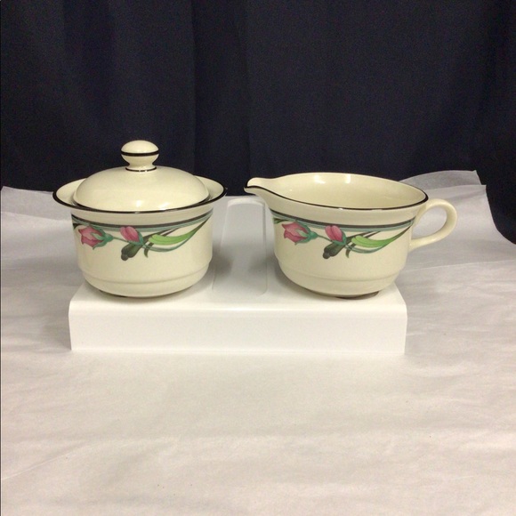 Lenox Chinastone Midnight Blossom Creamer/sugar